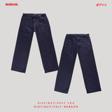 Bobson Japanese Ladies Basic Denim Pants Straight Cut 197257 (Dark Shade)