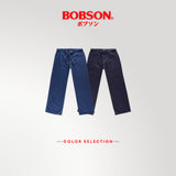 Bobson Japanese Ladies Basic Denim Pants Straight Cut 197257 (Medium Shade)