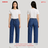 Bobson Japanese Ladies Basic Denim Pants Straight Cut 197257 (Medium Shade)
