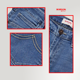 Bobson Japanese Men's Basic Denim Pants Super Skinny Mid Waist 195927-U (Light Shade)