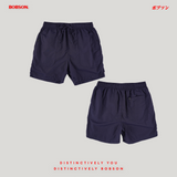 Bobson Japanese Men's Basic Non-Denim Jogger Short Mid Waist 199404 (Indigo)
