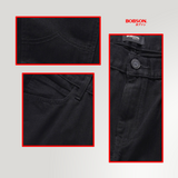Bobson Japanese Men's Basic Denim Pants Regular Fitting Mid Waist 199540-U (Black)