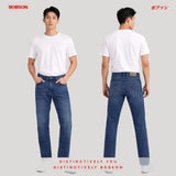 Bobson Japanese Men's Basic Denim Pants Classic fitting Mid Waist 199036 (Medium Shade)