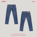 Bobson Japanese Men's Basic Denim Pants Classic fitting Mid Waist 199036 (Medium Shade)