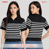 Bobson Japanese Ladies Basic Collared Shirt Slim Fit 204579 (Black)