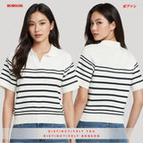 Bobson Japanese Ladies Basic Collared Shirt Slim Fit 204579 (Off White)