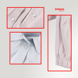 Bobson Japanese Ladies Basic Woven Shirt Crop Fit 199056 (Light Gray)