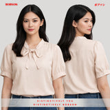 Bobson Japanese Ladies Basic Woven Shirt Relaxed Fit 186922 (Beige)