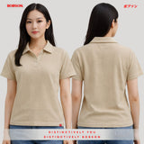 Bobson Japanese Ladies Basic Collared Shirt Regular Fit 205751 (Beige)
