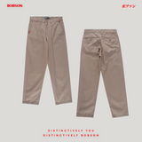 Bobson Japanese Men's Basic Denim Pants Straight Fitting Mid Waist 203405 (Taupe)