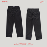 Bobson Japanese Men's Basic Denim Pants Straight Fitting Mid Waist 203428 (Black)