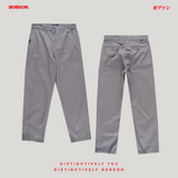 Bobson Japanese Men's Basic Denim Pants Straight Fitting Mid Waist 203428 (Gray)