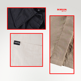 Bobson Japanese Ladies Basic Woven Shirt Boxy Fit 206188 (Beige)