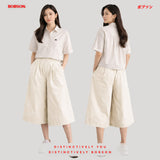 Bobson Japanese Ladies Basic Woven Shirt Boxy Fit 206188 (Light Beige)
