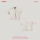 Bobson Japanese Ladies Basic Woven Shirt Boxy Fit 206188 (Light Beige)