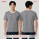 Bobson Japanese Men's Basic Tees Comfort Fit 187453 (Blue Black)