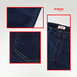 Bobson Japanese Men's Basic Denim Pants Super Skinny Mid Waist 196379-U (Dark Shade)