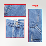 Bobson Japanese Men's Basic Denim Pants Carpent Fitting Mid Waist 201436 (Medium Shade)