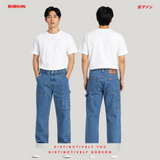 Bobson Japanese Men's Basic Denim Pants Carpent Fitting Mid Waist 201436 (Medium Shade)