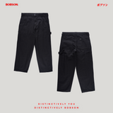 Bobson Japanese Men's Basic Denim Pants Carpent Fitting Mid Waist 210924 (Black)