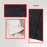 Bobson Japanese Ladies Basic Woven Shirt Crop Fit 199446 (Black)