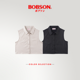 Bobson Japanese Ladies Basic Woven Shirt Crop Fit 199446 (Black)