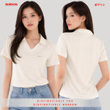 Bobson Japanese Ladies Basic Collared Shirt Regular Fit 191471 (Bleach Sand)