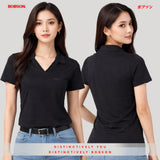 Bobson Japanese Ladies Basic Collared Shirt Regular Fit 191471 (Black)