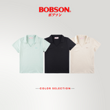 Bobson Japanese Ladies Basic Collared Shirt Regular Fit 191471 (Black)
