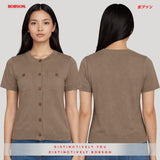 Bobson Japanese Ladies Basic Tees Slim Fit 202989 (Brown)