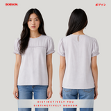Bobson Japanese Ladies Basic Woven Shirt Boxy Fit 185984 (Light Gray)