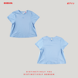 Bobson Japanese Ladies Basic Tees Boxy Fit 188414 (Light Blue)