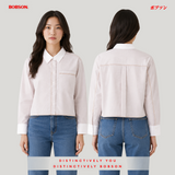 Bobson Japanese Ladies Basic Woven Shirt Crop Fit 211492 (Beige)