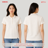 Bobson Japanese Ladies Basic Collared Shirt Regular Fit 211385 (Light Beige)