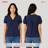 Bobson Japanese Ladies Basic Tees Boxy Fit 188397 (Navy)