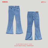 Bobson Japanese Ladies Basic Denim Pants Flared Jeans 196361 (Medium Shade)