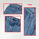 Bobson Japanese Ladies Basic Denim Skirt 193618 (Medium Shade)