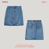Bobson Japanese Ladies Basic Denim Skirt 193618 (Medium Shade)
