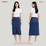 Bobson Japanese Ladies Basic Denim Skirt 194929 (Medium Shade)
