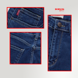Bobson Japanese Ladies Basic Denim Pants Flared Jeans 196463 (Medium Shade)