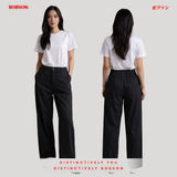 Bobson Japanese Ladies Basic Non-Denim Trouser Pants 200974 (Black)