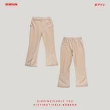 Bobson Japanese Ladies Basic Non-Denim Flared Pants 202661 (Beige)