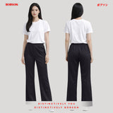 Bobson Japanese Ladies Basic Non-Denim Flared Pants 202661 (Black)