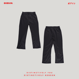 Bobson Japanese Ladies Basic Non-Denim Flared Pants 202661 (Black)