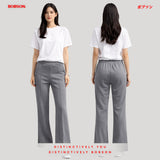 Bobson Japanese Ladies Basic Non-Denim Flared Pants 202661 (Light Gray)