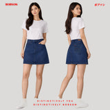 Bobson Japanese Ladies Basic Denim Skirt 197644 (Medium Shade)