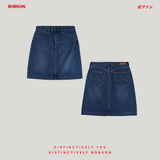 Bobson Japanese Ladies Basic Denim Skirt 197644 (Medium Shade)