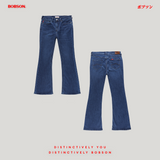 Bobson Japanese Ladies Basic Denim Pants Flared Jeans 201447 (Medium Shade)