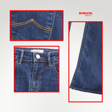Bobson Japanese Ladies Basic Denim Pants Flared Jeans 201506 (Dark Shade)