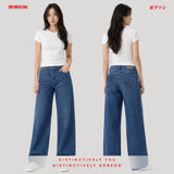 Bobson Japanese Ladies Basic Denim Pants Sailor Fitting 198824 (Medium Shade)